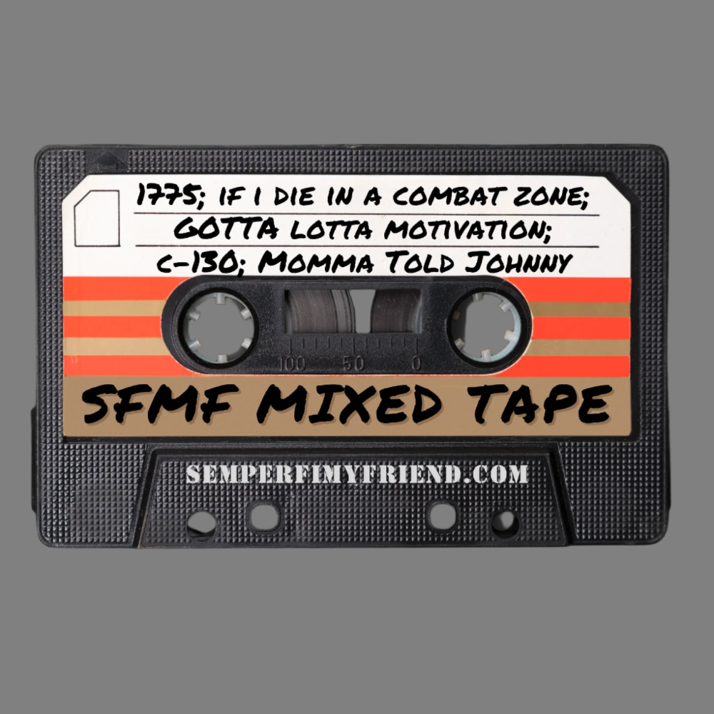 A decorative sticker designed to resemble a cassette tape with text and graphics, including the text 'SFMF MIXED TAPE' and references to music tracks.